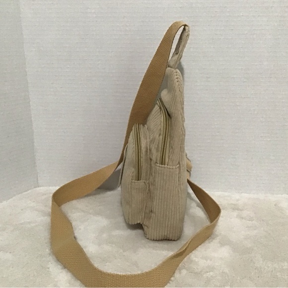 Upcycled Small Cream Corduroy Sling Pack - Picture 4 of 7